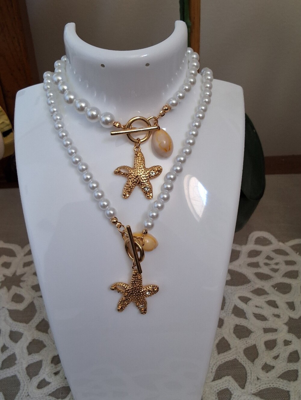 NEW Starfish Pearl Necklace & Bracelet Set - Picture 4 of 4